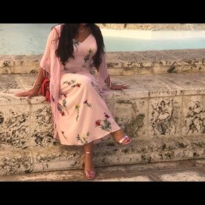 Pink Floral Chiffon Vince Camuto Dress